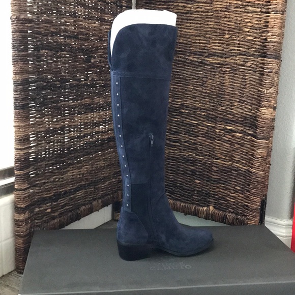 Vince Camuto Briella Over-The-Knee Leather Boot - Blue
